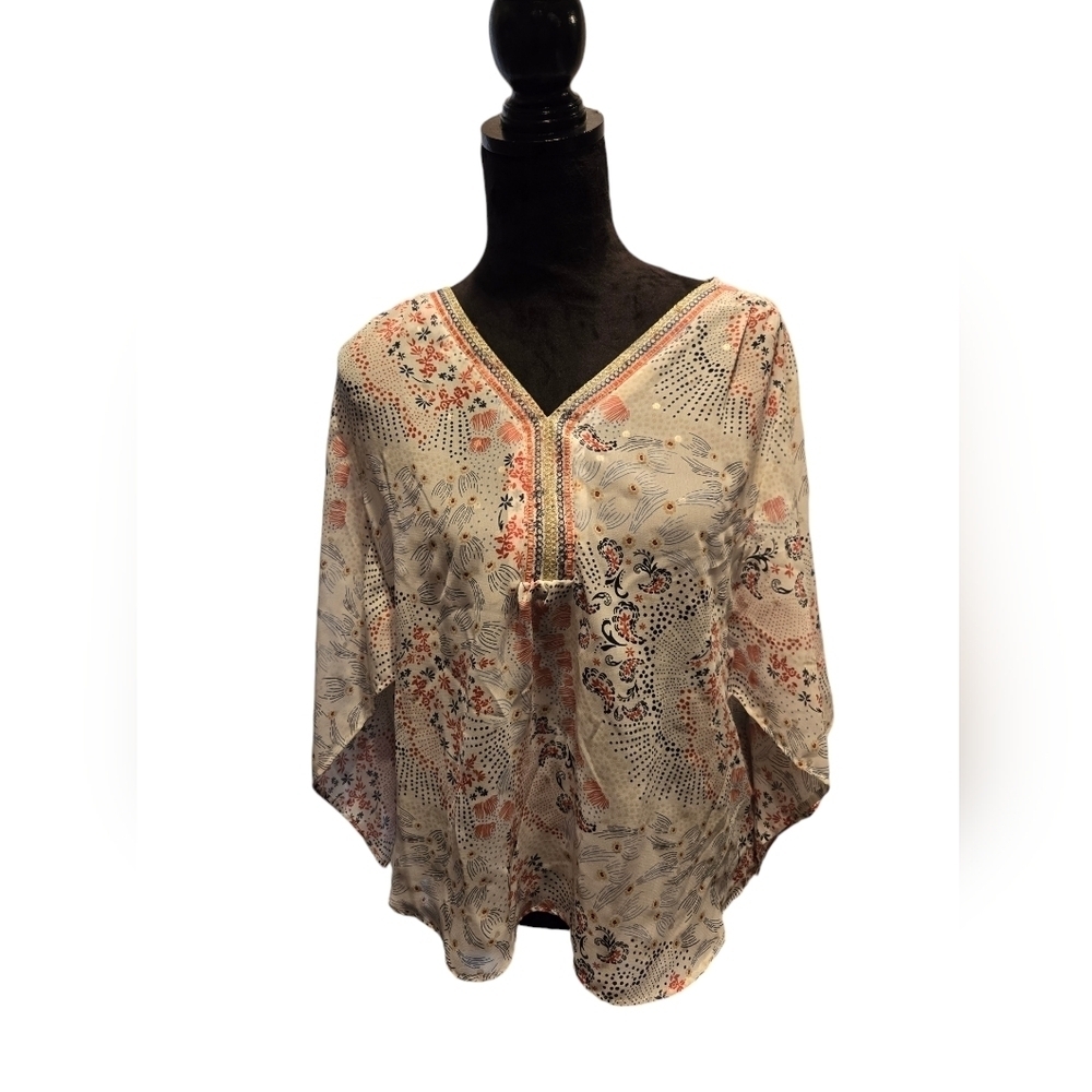 Blouse zac and Rachel sheer lightweight butterfly sleeves plarge